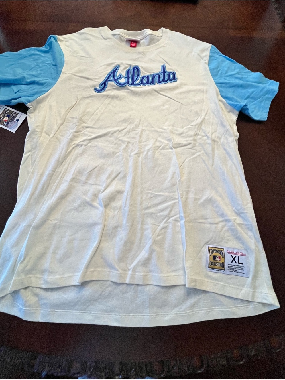 Atlanta Braves Reto Mitchell & Ness White Tee NEW